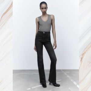 Zara High Rise Flare Jeans USA 12